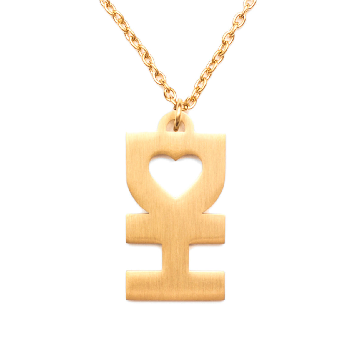DH MAN NECKLACE IN FLAT GOLD