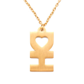 DH MAN NECKLACE IN FLAT GOLD